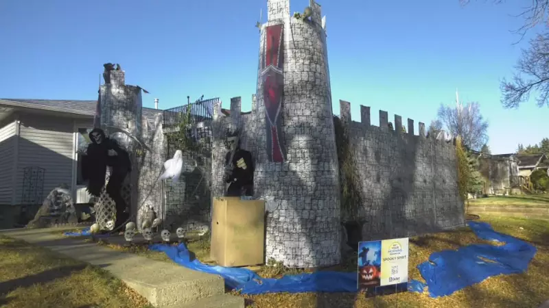 Edmonton Family Builds Spooky Halloween Castle That's Taking the Neighbourhood by Storm