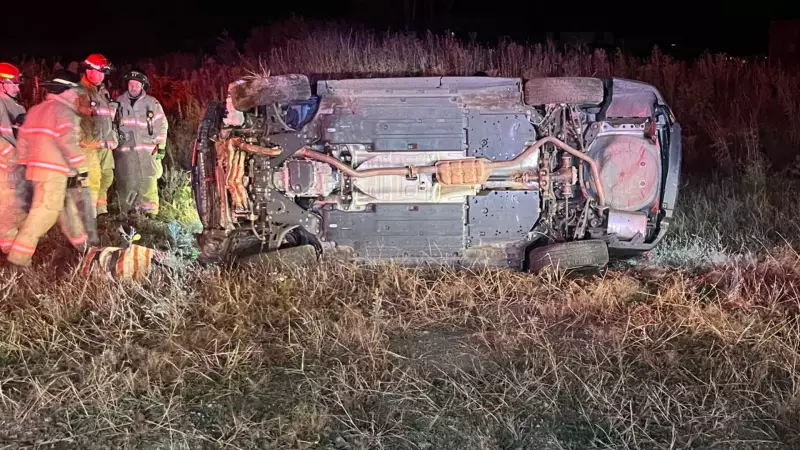 London Rescue: Driver Extricated After Van Collides With Gravel Pile