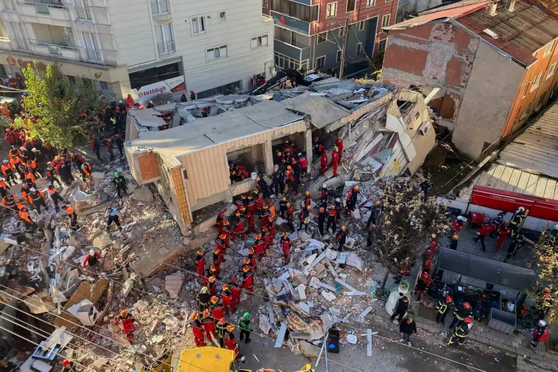 Race Against Time: Rescue Teams Scramble After 7-Story Building Collapses in Northwest Turkey