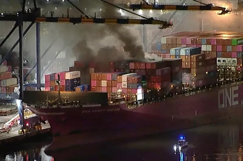 Fire on LA Container Ship Forces Shelter-in-Place Order