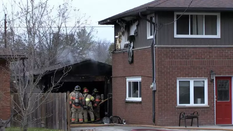 Garage Fire Displaces Residents in North London, Damages Home