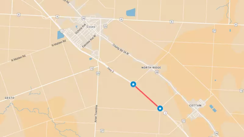 Highway 3 Shut Down Following Serious Two-Vehicle Collision in Windsor Area