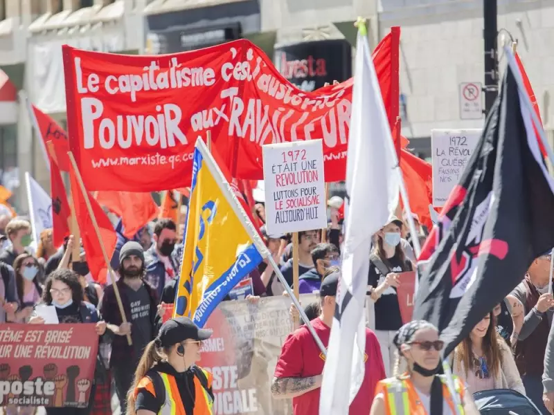 Major Quebec Unions Stage Mass Protest Against Legault Government