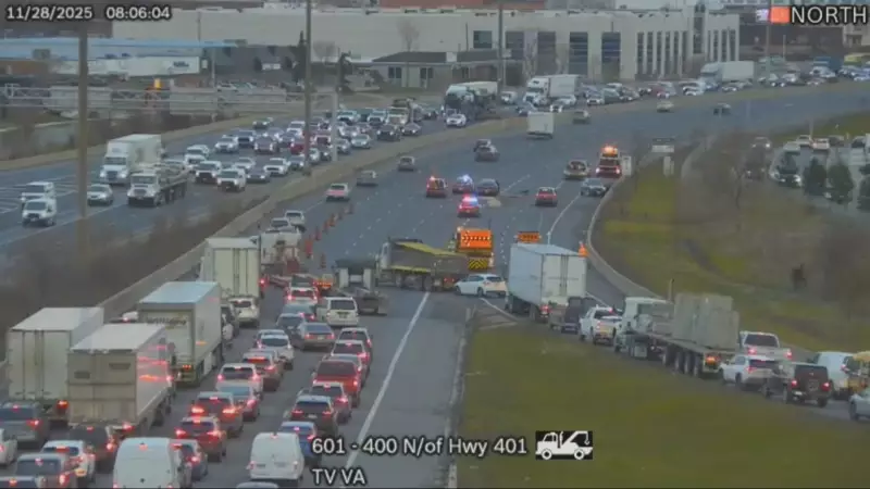 Multi-Vehicle Crash Closes Northbound Highway 400 Lanes at 401 Junction
