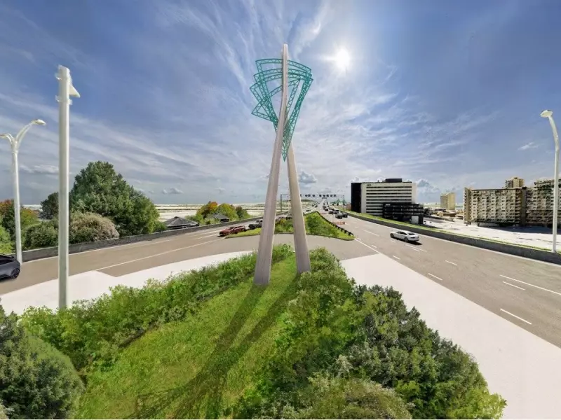 New Triangle Sculpture 'Intersection' to Grace Jacques Cartier Bridge in 2026