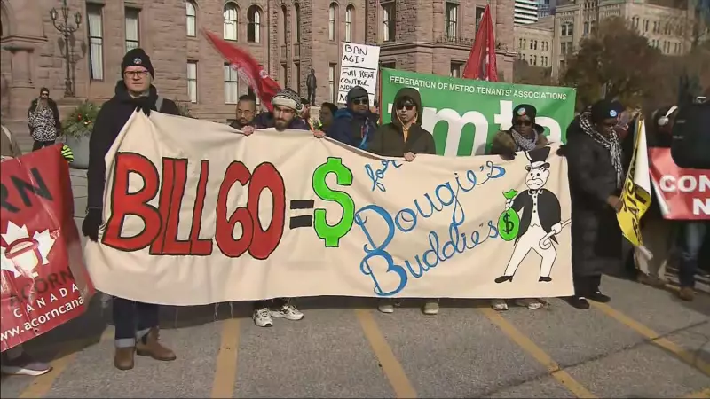 Thousands Protest Bill 60 at Queen's Park on National Housing Day