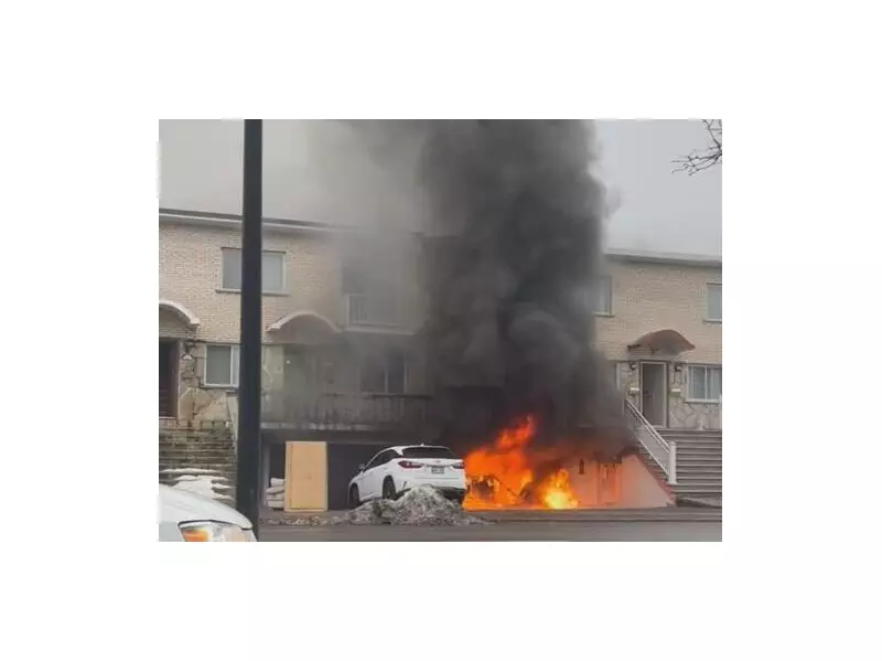 Torched Car Ignites Saint-Leonard Duplex Blaze, Montreal Firefighters Respond