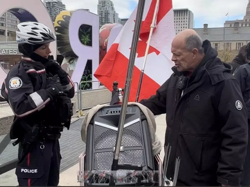 Toronto Police Stop Disabled Patriot from Playing O Canada at City Hall