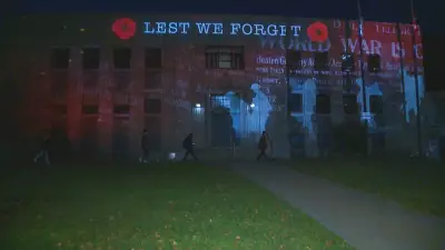 Halifax Projects Remembrance Day Light Show on Memorial Library