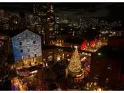 Canada's Iconic Christmas Tree Lights Up Toronto's Distillery Winter Village 2025