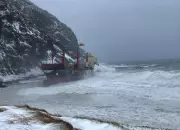 Cargo Ship MSC Baltic III Stranded Off Newfoundland in Fall Storm