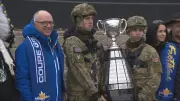 Grey Cup Arrives in Winnipeg via Dramatic Helicopter Rappel