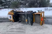 Snow Removal Vehicle Overturns on Hwy. 417 in Ottawa, Driver Charged