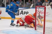 Walker, Binnington Lead Blues to 3-2 Victory Over Calgary Flames