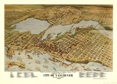 1898: A Rare Colored Bird's-Eye View of Early Vancouver Revealed
