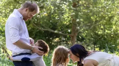 Prince Harry and Meghan Markle Share Festive Family Photo with Archie and Lilibet