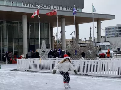 Windsor's New City Hall Square Ice Rink Opens, Drawing Hundreds to Downtown Core