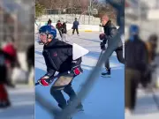 Lane Hutson Skates with Kids in N.D.G. on Christmas Eve After 3-Assist Game