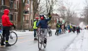 Outremont Residents Form Human Chain to Protest Bike Path Removal
