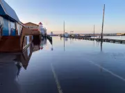 Pointe-du-Chêne Wharf Partially Flooded Amidst New Brunswick Storm