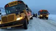 School Bus Slides into Ditch in Innisfil, Students On Board Unharmed