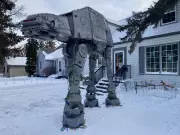 University of Winnipeg Students Build Giant Star Wars AT-AT Sculpture for Yard Display