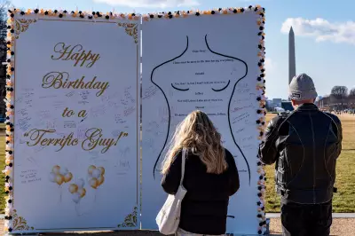 10-Foot Replica of Trump's Alleged Epstein Birthday Message Appears on National Mall