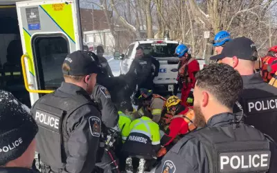 Emergency Crews Rescue Person from Thames River in London, Ont. on New Year's Day