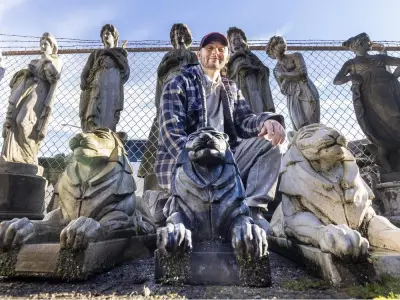 Miniature Lions Gate Bridge Lion Sculptures Roar in Burnaby Showroom
