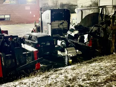 Multiple Vehicles Engulfed in Fire at Brampton Auto Repair Shop
