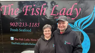 The Fish Lady's Travelling Seafood Truck Hooks Nova Scotia Customers