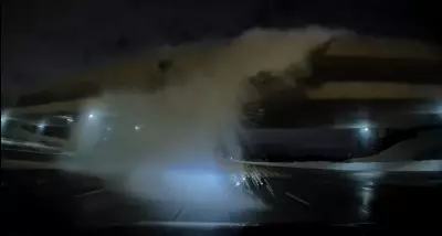 Toronto Driver's Windshield Cracked by Snow Plow from Overpass