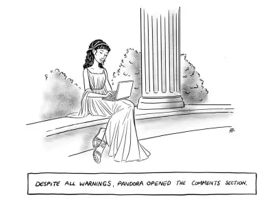 Vancouver Cartoonists Ian Boothby & Pia Guerra Land Cover of The New Yorker 2026 Calendar