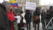 Regina Residents Rally Against U.S. Military Action in Venezuela on Jan. 5