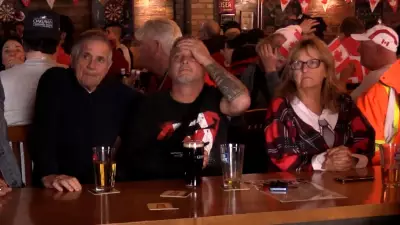 London, Ont. Bars Packed as Hockey Fans Gather for Olympic Gold Medal Heartbreak