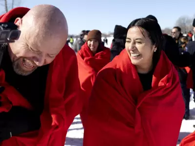 Montreal Police Host 18th Annual Polar Plunge with Mayor and Minister
