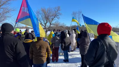Regina's Ukrainian Community Commemorates Four Years of War with Solemn Gathering