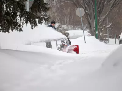 Saskatchewan Residents Dig Out After Major Snowstorm Hits Province