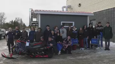 Sudbury High School Students Construct Safety Shelter for Snowmobilers