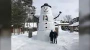 Barrie Family Builds 20-Foot Snowman to Spread Joy During Pandemic