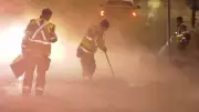 Calgary Firefighters Battle Slippery Mess from Northwest Water-Main Break