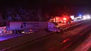 Jackknifed Tractor Trailer Forces Overnight Closure of Highway 11 in Orillia