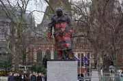 London Police Arrest Suspect After Churchill Statue Vandalized with Graffiti
