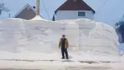 Sault Ste. Marie Snowbank Photo Captures Northern Ontario's Extreme Winter