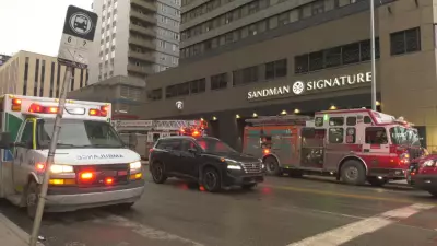 Calgary Fire Department Battles Blaze at Downtown Hotel Parkade