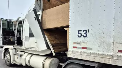 Driver Fined $390 After Load of Wood Crashes Through Trailer on Ottawa Highway