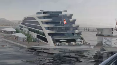 Luxury Floating Hotel Proposed for Vancouver's Coal Harbour, Shaped Like Giant Yacht