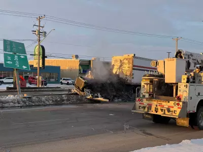 Morning Traffic Snarls on Saskatoon's Circle Drive After Semi-Truck Fire