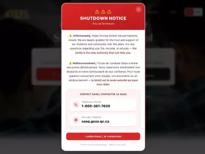 Quebec Revokes Certification for Steps Driving School in Dorval