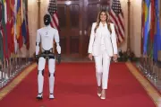 Melania Trump Attends Education Tech Summit with Robot Companion at White House